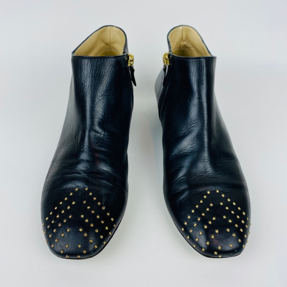 Nicholas Kirkwood Black Ankle Booties Studded Toes, size 38.5